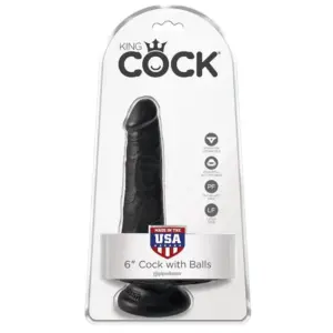 King Cock 6" - Fekete realisztikus dildó (15,2cm) - Image 2