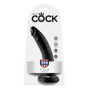 King Cock 7" - Fekete realisztikus dildó (17,8cm) - Image 6