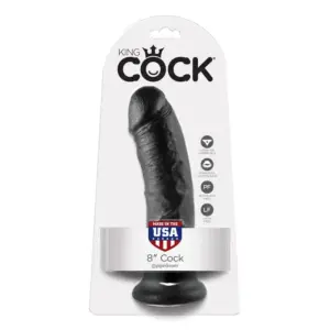 King Cock 8" - Fekete realisztikus dildó (20,3cm) - Image 5