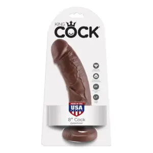 King Cock 8" - Barna realisztikus dildó (20,3cm) - Image 2