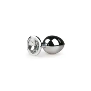 Easytoys Metal Butt Plug No. 2 - Silver/Clear - Análdugó fehér kővel - Image 5