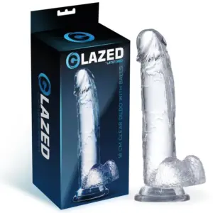 Glazed - Áttetsző dildó herékkel (18cm) - Image 8
