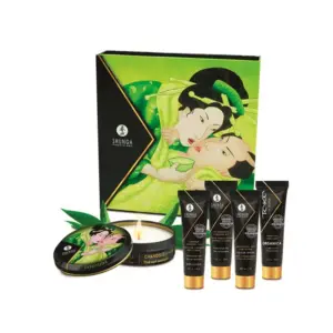 Shunga Geisha Secrets Kit  - Erotikus masszázsolaj készlet (zöld tea) - Image 4