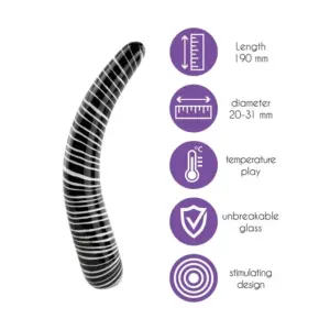 Feelztoys Glazz Dark Desire - Íves üveg dildó - Image 5