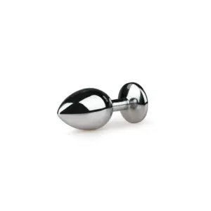 Easytoys Metal Butt Plug No. 2 - Silver/Clear - Análdugó fehér kővel - Image 4