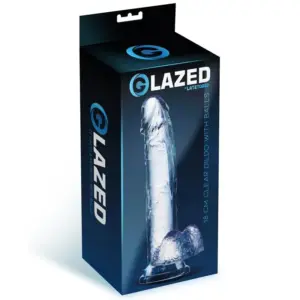Glazed - Áttetsző dildó herékkel (18cm) - Image 7
