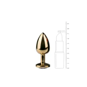 Easytoys Metal Butt Plug No.1 - Gold - Análdugó fehér kővel - Image 3