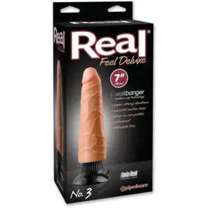 Real Feel Deluxe No.3  - Tapadótaplas vibrátor (17,8cm) - Image 5