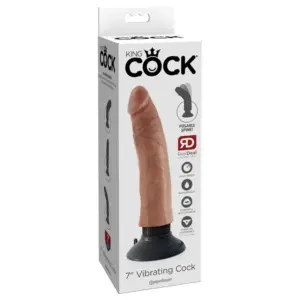 King Cock Vibrating Cock 7" Tan- Realisztikus vibrátor - Image 2