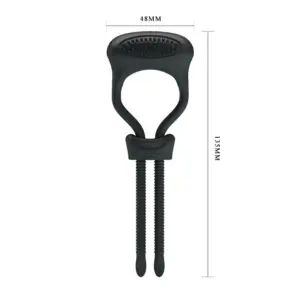 Pretty Love Curitis - Állítható vibrációs péniszgyűrű (fekete) - Image 4