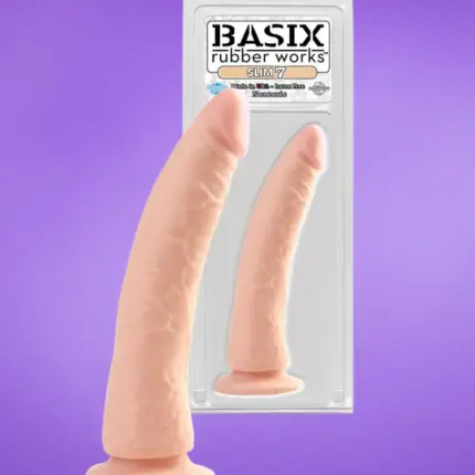 Basix Rubber Works Dildo - Tapadókoronggal ellátott dildó (17,5cm)