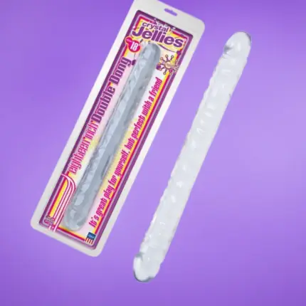 Crystal Jellies Double Dong 45 cm Clear - Dupla végű dildó
