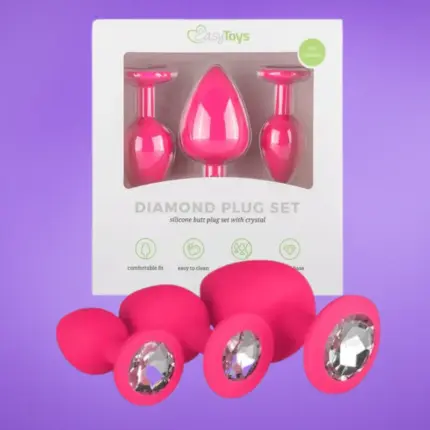 Easytoys - 3db-os análdugó készlet (pink)