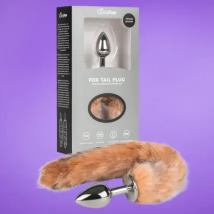 Easytoys Fox Tail No. 7 - Análdugó rókafarokkal (ezüst)