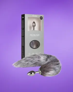 Easytoys Fox NO5 - Fém anál dildó rókafarokkal (ezüst-ezüst)