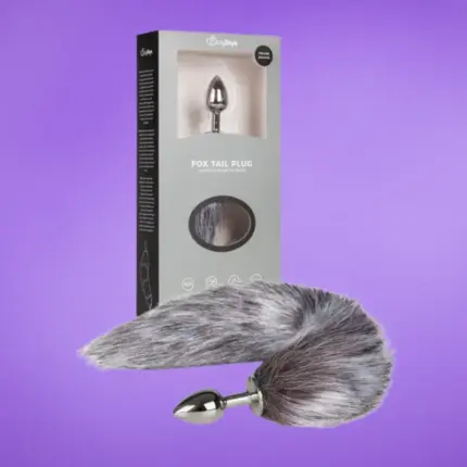 Easytoys Fox NO5 - Fém anál dildó rókafarokkal (ezüst-ezüst)