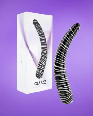 Feelztoys Glazz Dark Desire - Íves üveg dildó