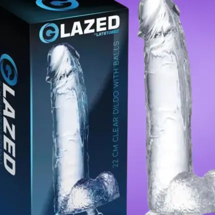 Glazed - Realisztikus dildó herékkel (22cm)