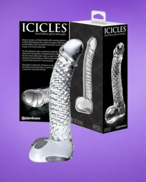 Icicles No.61- Bordázott üveg dildó