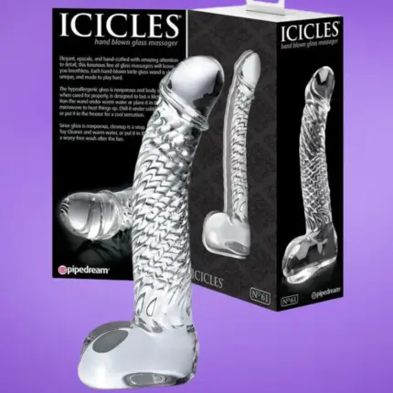 Icicles No.61- Bordázott üveg dildó