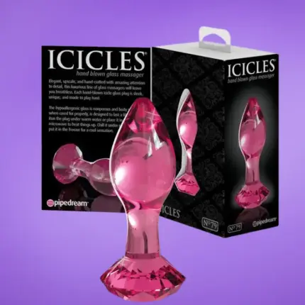 Icicles No.79 - Üveg análdugó (rózsaszín)