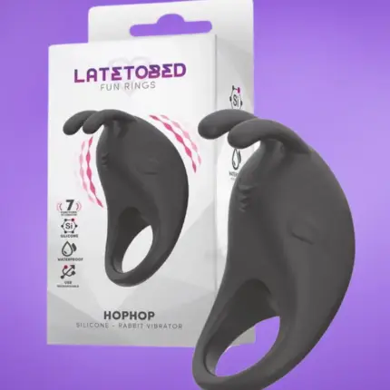 Latetobed Hophop Vibrating Ring Usb Silicone- Pénisz gyűrű
