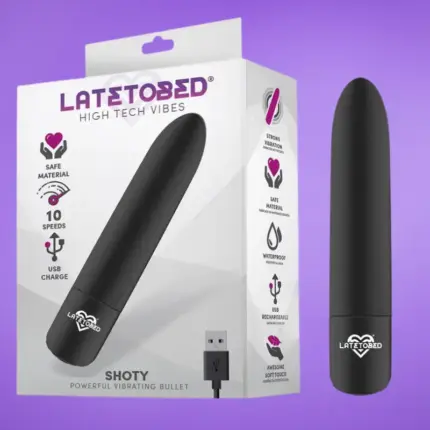 Latetobed Shoty - Tölthető mini vibrátor (fekete)