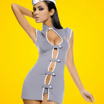 Obsessive Stewardess - Szürke stewardess jelmez