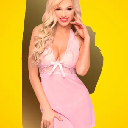 Penthouse Sweet & Spicy - Nyakpántos,csipkés ruha (pink)