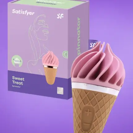 Satisfyer Sweet Treat - Akkus, forgó csiklóvibrátor (pink-barna)