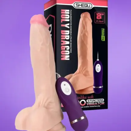 Shequ Holy Dragon - Távirányítós realisztikus vibrátor (20,5cm)
