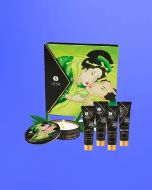 Shunga Geisha Secrets Kit  - Erotikus masszázsolaj készlet (zöld tea)