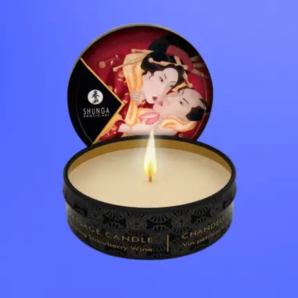 Shunga Mini Candle - Masszázsgyertya (pezsgő-eper)