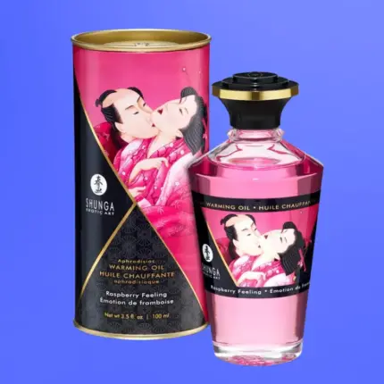 Shunga Massage Oil - Melegítő hatású masszázsolaj (málna)