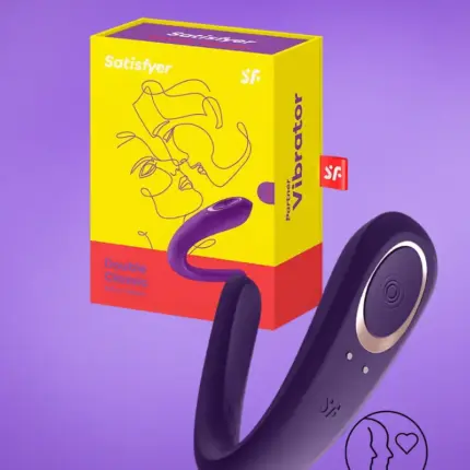 Satisfyer Double Classic - Vízálló, akkus párvibrátor (lila)