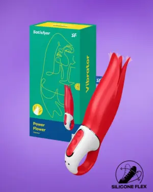 Satisfyer Power Flower - Akkus,vízálló vibrátor (piros)