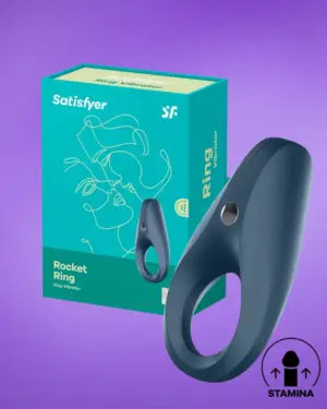 Satisfyer Rocket Ring - Vízálló, akkus, vibrációs péniszgyűrű (szürkés-kék)