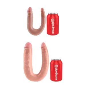 King Cock Penetrator - Duplavégű dildó (natúr) - Image 2