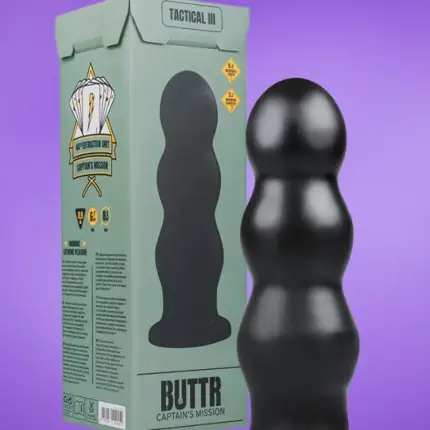 Buttr Butt Plug Tacticall III - tapadótalpas dildó (fekete)