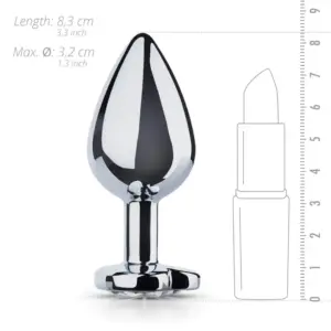 Easytoys Metal No.7 - Análdugó fehér szív kővel - Image 5