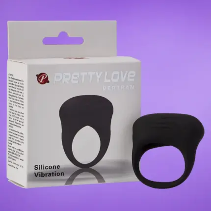 Pretty Love Bertram - Vibrációs péniszgyűrű (fekete)