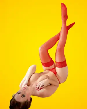 Cottelli - Szaténos combfix (piros)