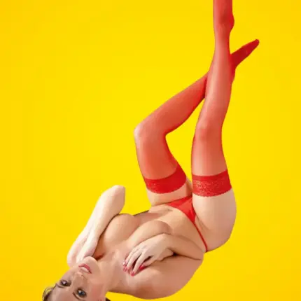 Cottelli - Szaténos combfix (piros)