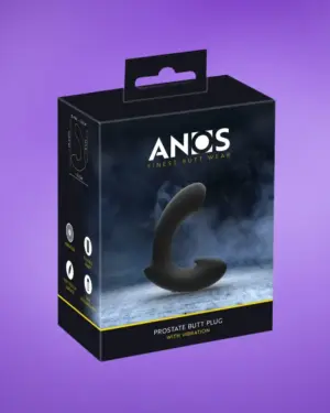 Anos - Akkus, anatómiai prosztata vibrátor (fekete)