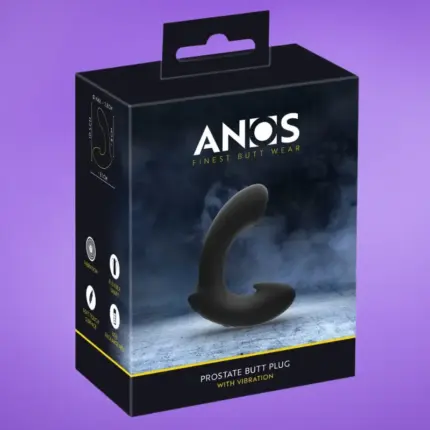 Anos - Akkus, anatómiai prosztata vibrátor (fekete)