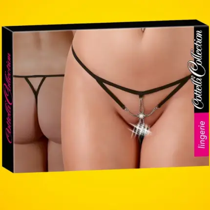 Cottelli - Strasszos női minimálalsó (fekete)