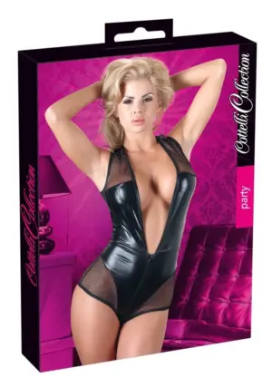 Cottelli - Fénylő necc body (fekete) - Image 4