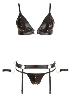 Cottelli Bondage - Fényes nyitott fehérnemű szett - Image 5