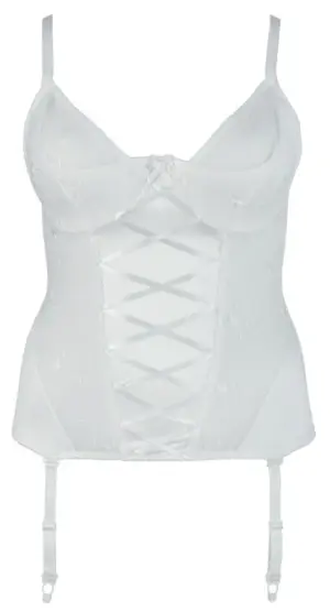 Cottelli Plus Size - Hímzett, csipkés felső (fehér) - Image 3