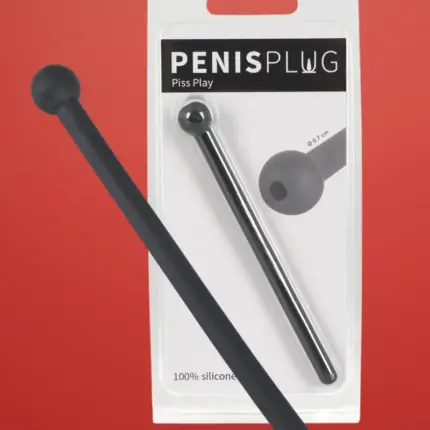 Dilator Piss Play - Üreges, szilikon húgycsőtágító dildó (fekete)